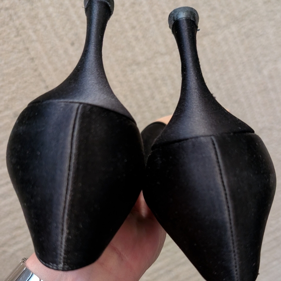 Manolo Blahnik Black Heels with Crystal Accents - Picture 3 of 12